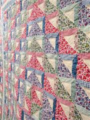 VTG QUEEN SIZE COTTON HANDMADE AND MACHINE CRAFTED MULTICOLORED PATCHWORK QUILT